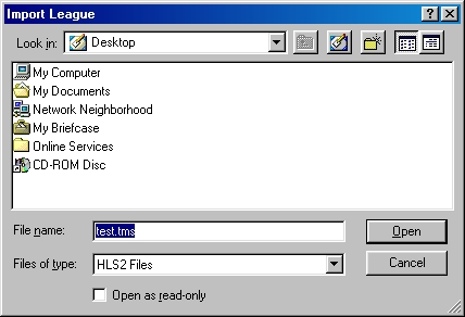 Screenshot of import dialog.